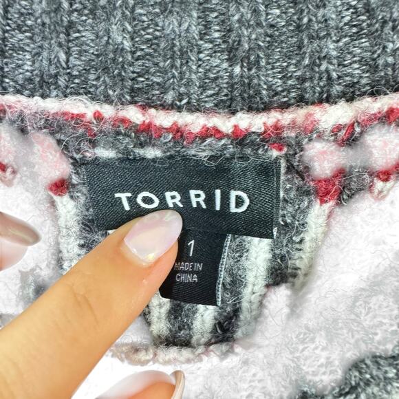 Torrid Red and Gray Argyle Sweater EUC - Picture 15 of 15